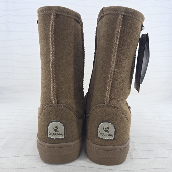 Bearpaw Unisex Brandy Brown Suede Shearling Lined Boots Size 6/7 NEW - Picture 6 of 13
